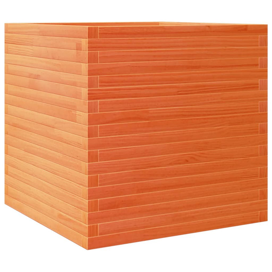 Plantenbak 70x70x68,5 cm massief grenenhout wasbruin
