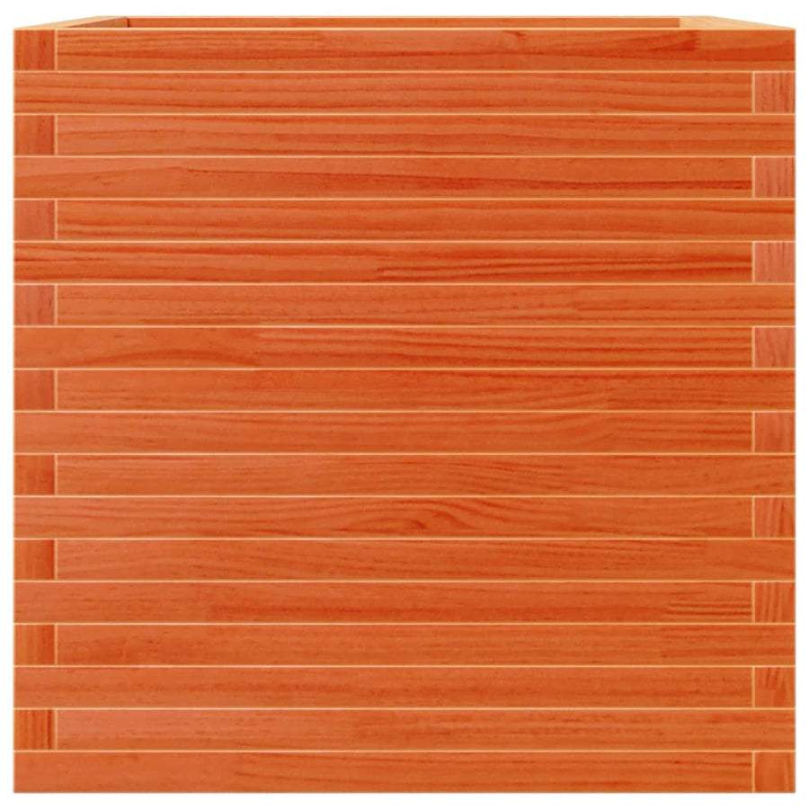 Plantenbak 70x70x68,5 cm massief grenenhout wasbruin