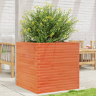 Planter 70x70x68.5 cm solid pine wax brown