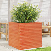 Plantenbak massief grenenhout 70x70x68,5 cm wasbruin