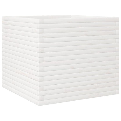 Plantenbak 80x80x68,5 cm massief grenenhout wit