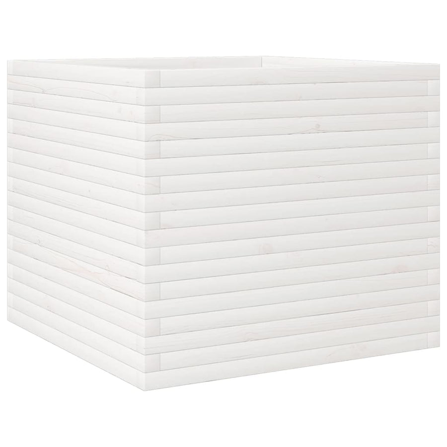 Plantenbak 80x80x68,5 cm massief grenenhout wit
