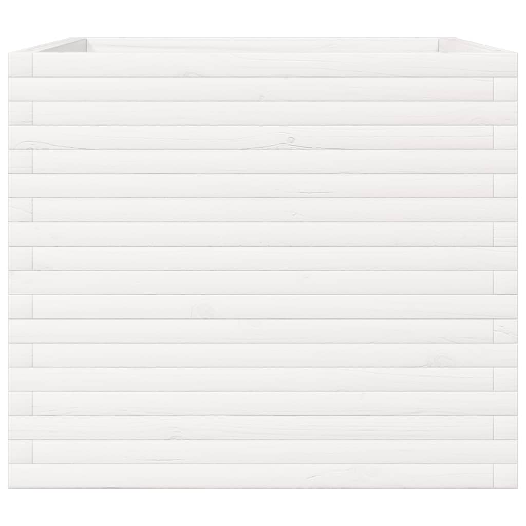 Plantenbak 80x80x68,5 cm massief grenenhout wit