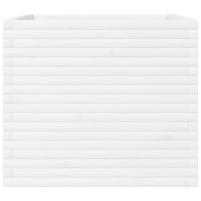 Plantenbak 80x80x68,5 cm massief grenenhout wit