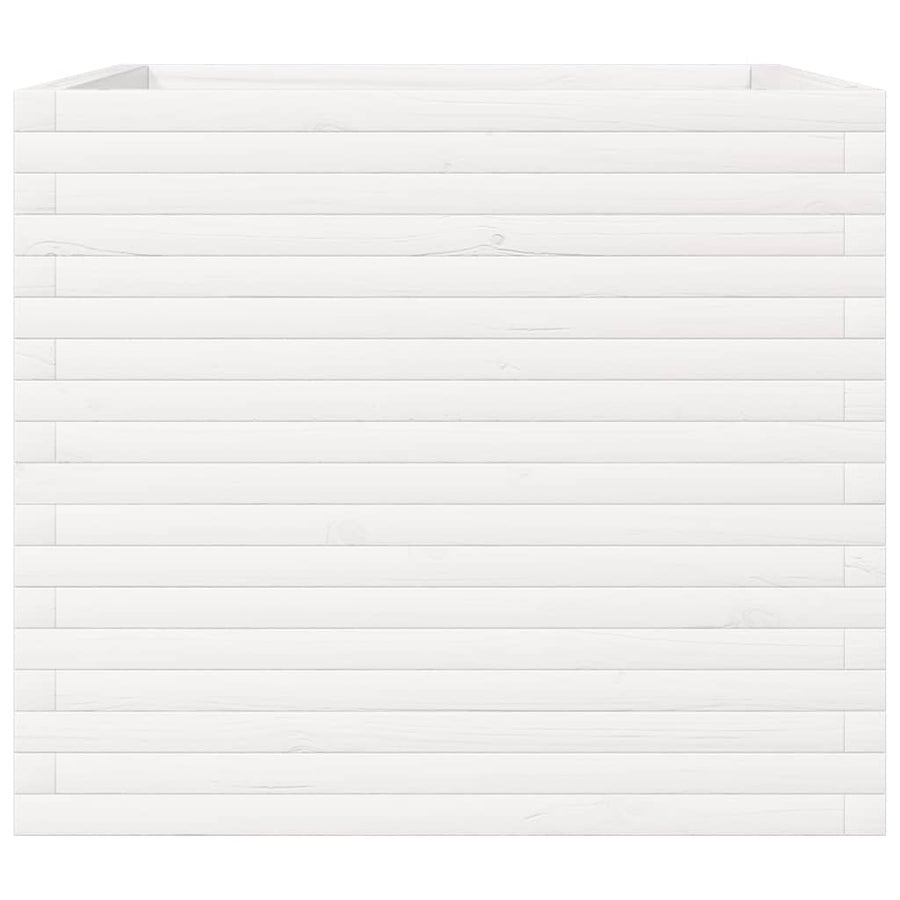 Plantenbak 80x80x68,5 cm massief grenenhout wit