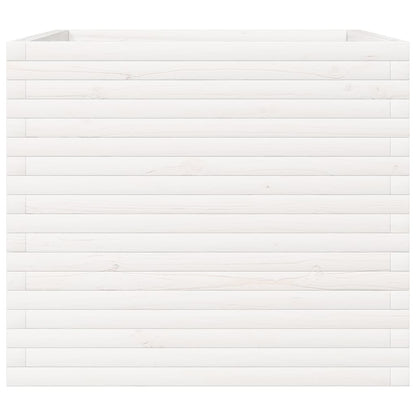 Plantenbak 80x80x68,5 cm massief grenenhout wit