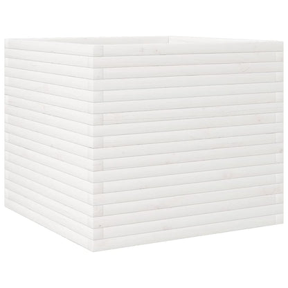 Plantenbak 80x80x68,5 cm massief grenenhout wit
