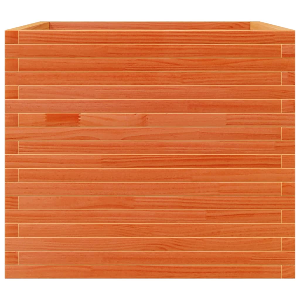 Plantenbak 80x80x68,5 cm massief grenenhout wasbruin