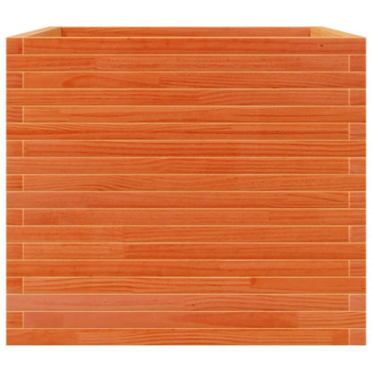 Plantenbak 80x80x68,5 cm massief grenenhout wasbruin