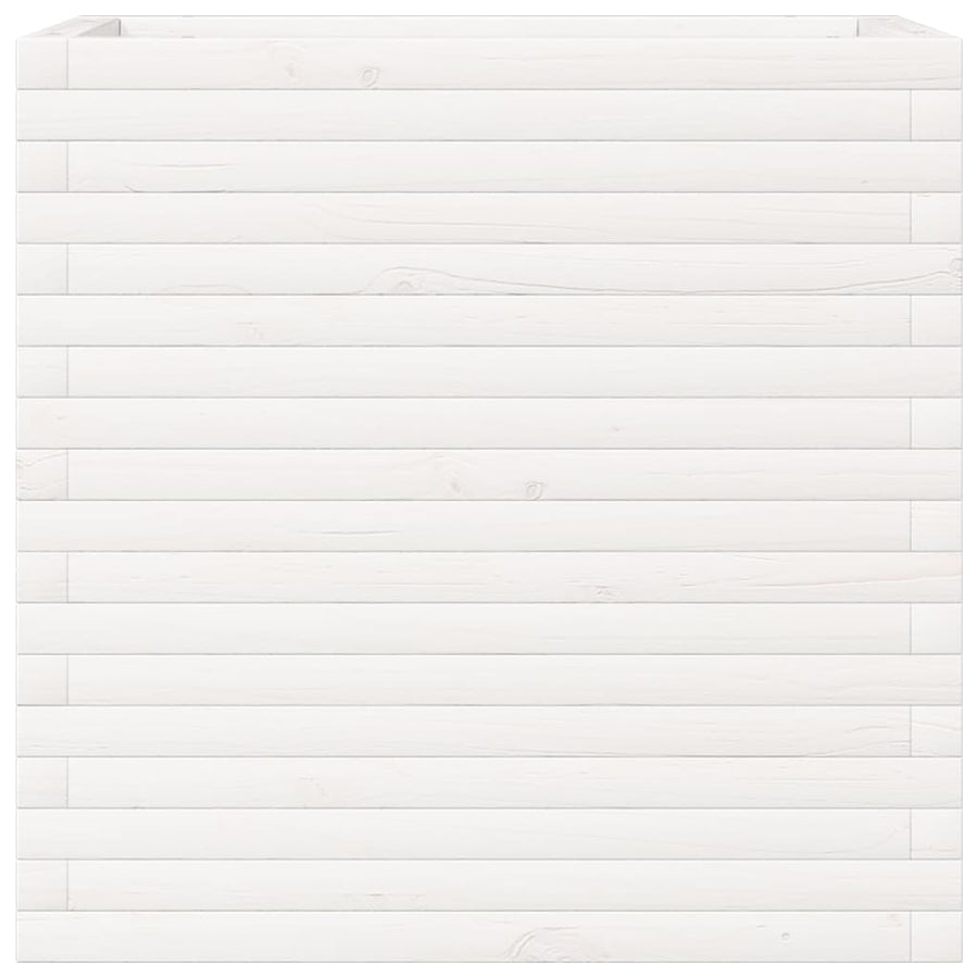 Plantenbak 70x40x68,5 cm massief grenenhout wit