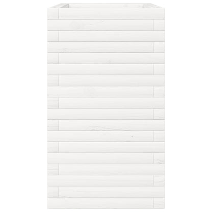 Plantenbak 70x40x68,5 cm massief grenenhout wit