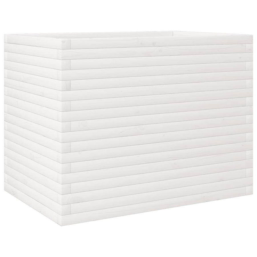 Plantenbak 90x60x68,5 cm massief grenenhout wit