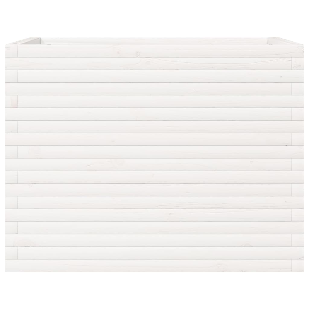 Plantenbak 90x60x68,5 cm massief grenenhout wit