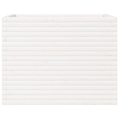 Plantenbak 90x60x68,5 cm massief grenenhout wit