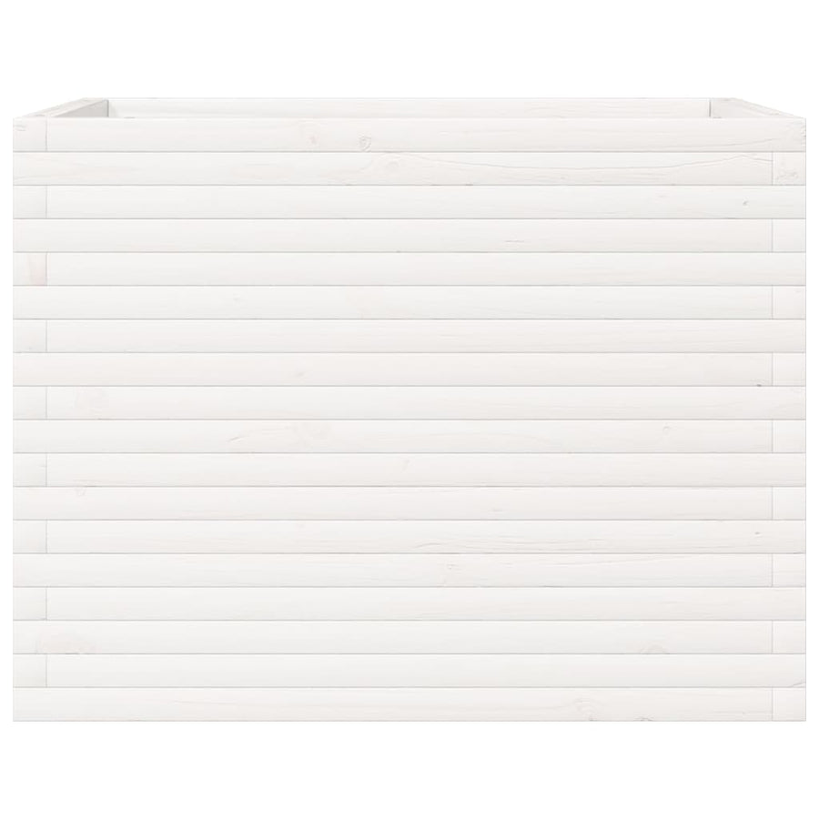 Plantenbak 90x60x68,5 cm massief grenenhout wit