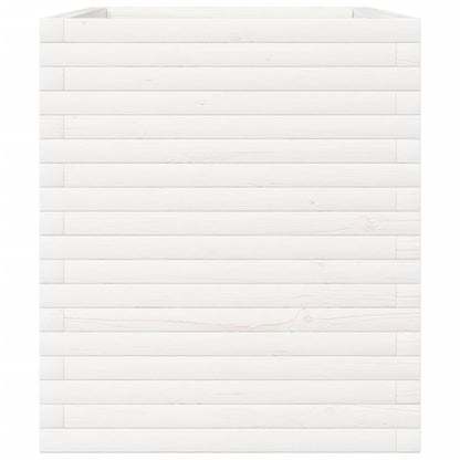 Plantenbak 90x60x68,5 cm massief grenenhout wit