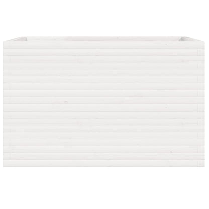 Plantenbak 110x60x68,5 cm massief grenenhout wit