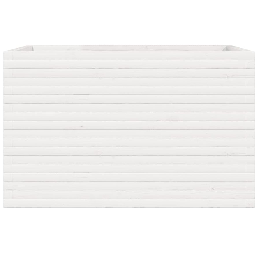 Plantenbak 110x60x68,5 cm massief grenenhout wit