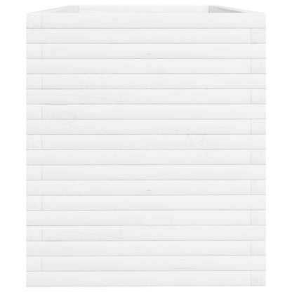Plantenbak 110x60x68,5 cm massief grenenhout wit