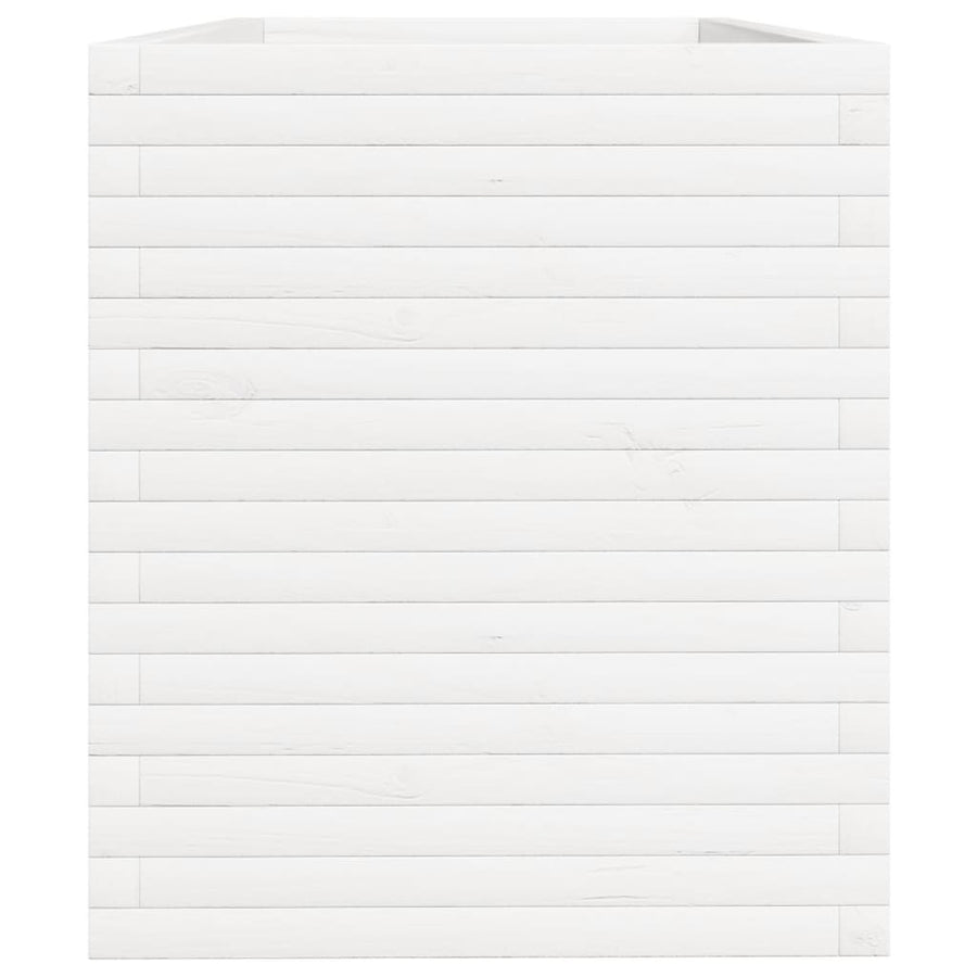Plantenbak 110x60x68,5 cm massief grenenhout wit