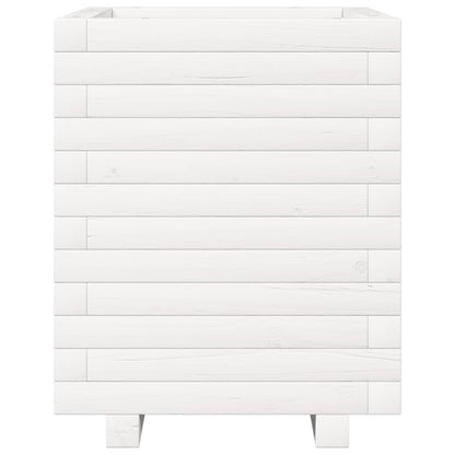 Plantenbak 40x40x49,5 cm massief grenenhout wit