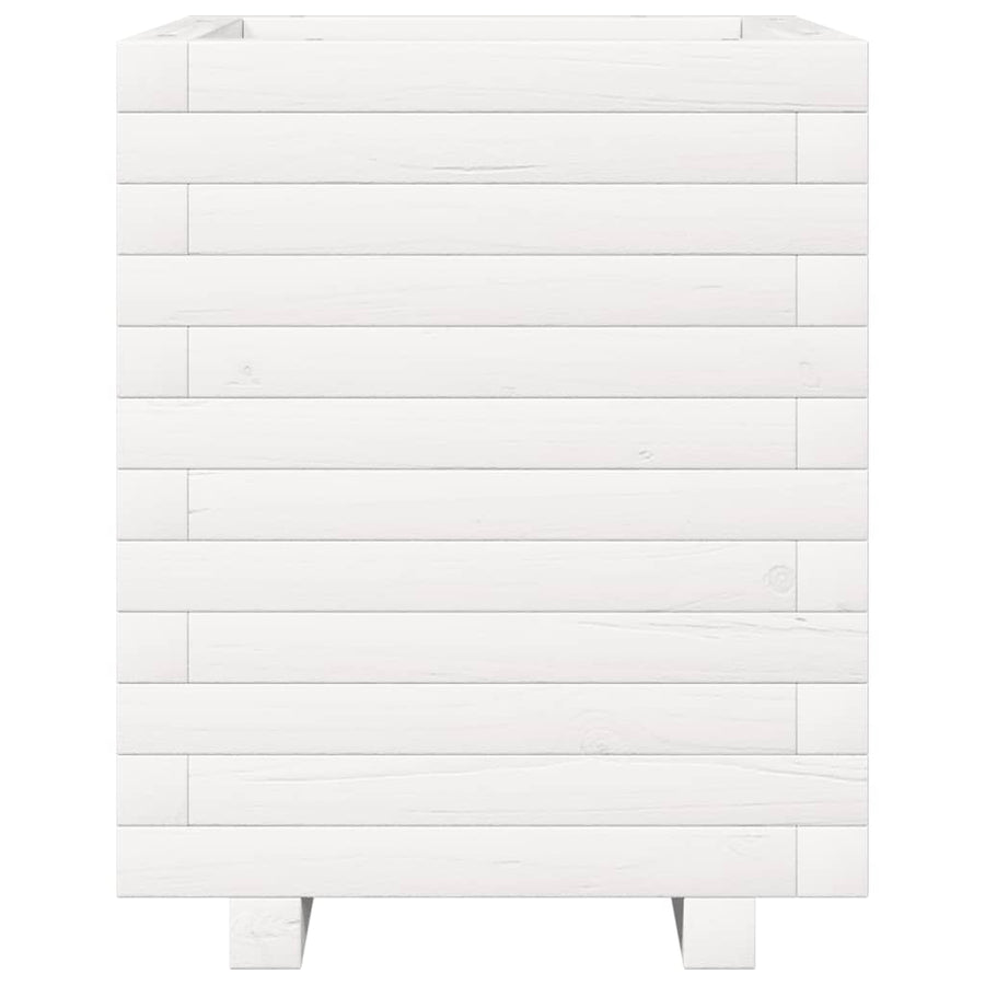 Plantenbak 40x40x49,5 cm massief grenenhout wit