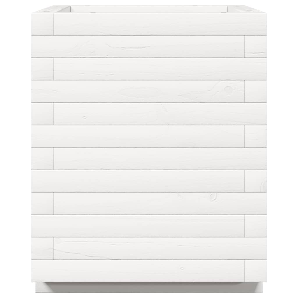 Plantenbak 40x40x49,5 cm massief grenenhout wit