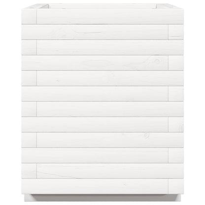 Plantenbak 40x40x49,5 cm massief grenenhout wit