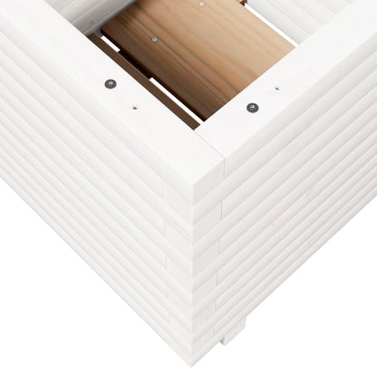 Plantenbak 50x50x49,5 cm massief grenenhout wit