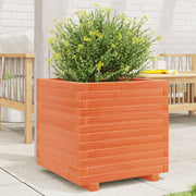Plantenbak massief grenenhout 50x50x49,5 cm wasbruin