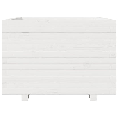 Plantenbak 70x70x49,5 cm massief grenenhout wit