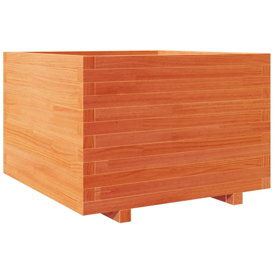 Plantenbak 70x70x49,5 cm massief grenenhout wasbruin
