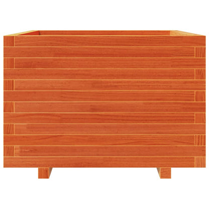 Plantenbak 70x70x49,5 cm massief grenenhout wasbruin