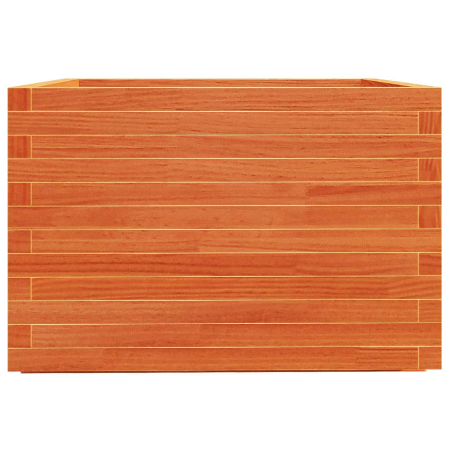 Plantenbak 70x70x49,5 cm massief grenenhout wasbruin