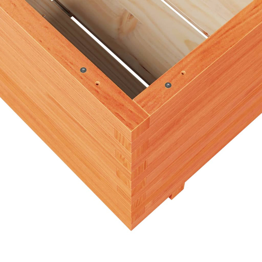 Plantenbak 70x70x49,5 cm massief grenenhout wasbruin