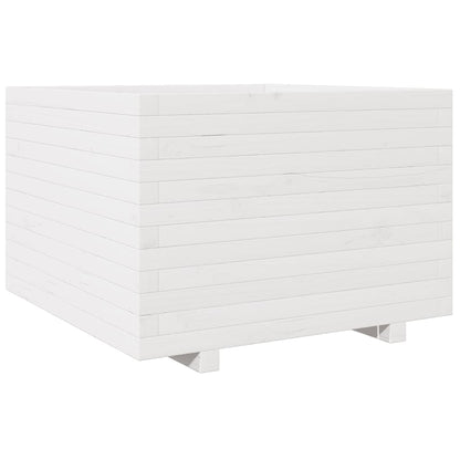 Plantenbak 80x80x49,5 cm massief grenenhout wit