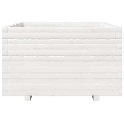 Plantenbak 80x80x49,5 cm massief grenenhout wit