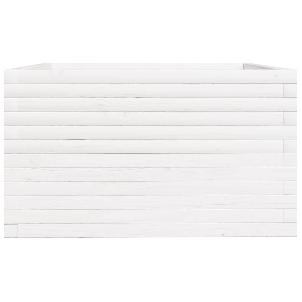 Plantenbak 80x80x49,5 cm massief grenenhout wit