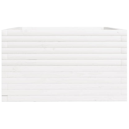 Plantenbak 80x80x49,5 cm massief grenenhout wit