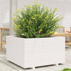 Plantenbak massief grenenhout 80x80x49,5 cm wit
