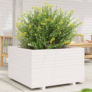 Planter 80x80x49.5 cm solid pine white