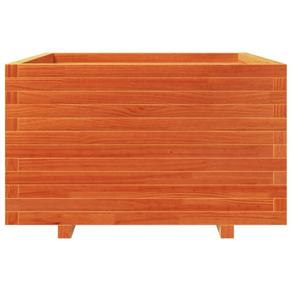 Plantenbak 80x80x49,5 cm massief grenenhout wasbruin