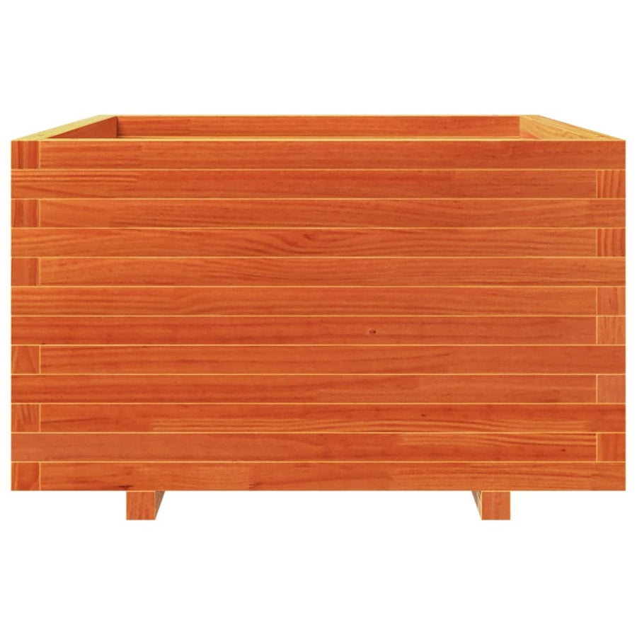 Plantenbak 80x80x49,5 cm massief grenenhout wasbruin