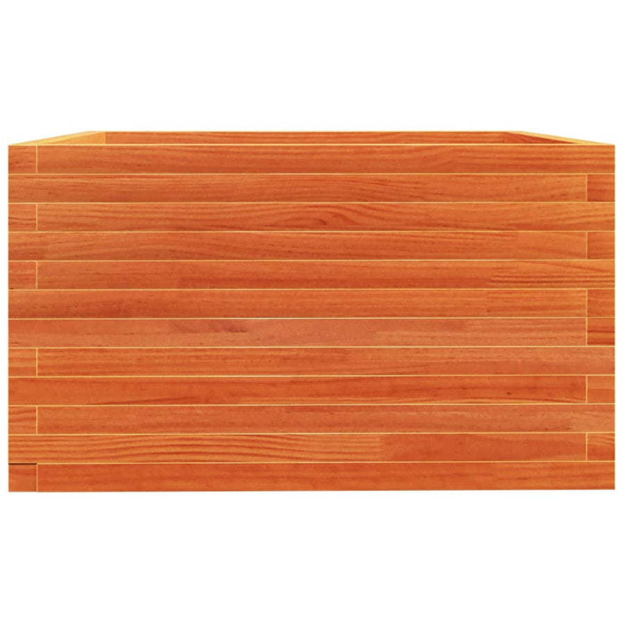 Plantenbak 80x80x49,5 cm massief grenenhout wasbruin