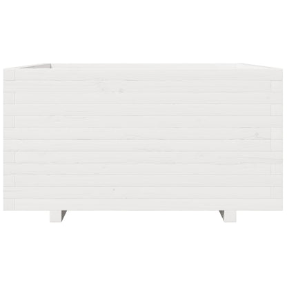 Plantenbak 90x90x49,5 cm massief grenenhout wit