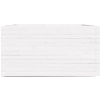 Plantenbak 90x90x49,5 cm massief grenenhout wit