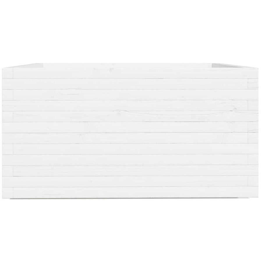 Plantenbak 90x90x49,5 cm massief grenenhout wit