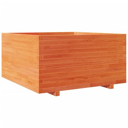 Plantenbak 90x90x49,5 cm massief grenenhout wasbruin