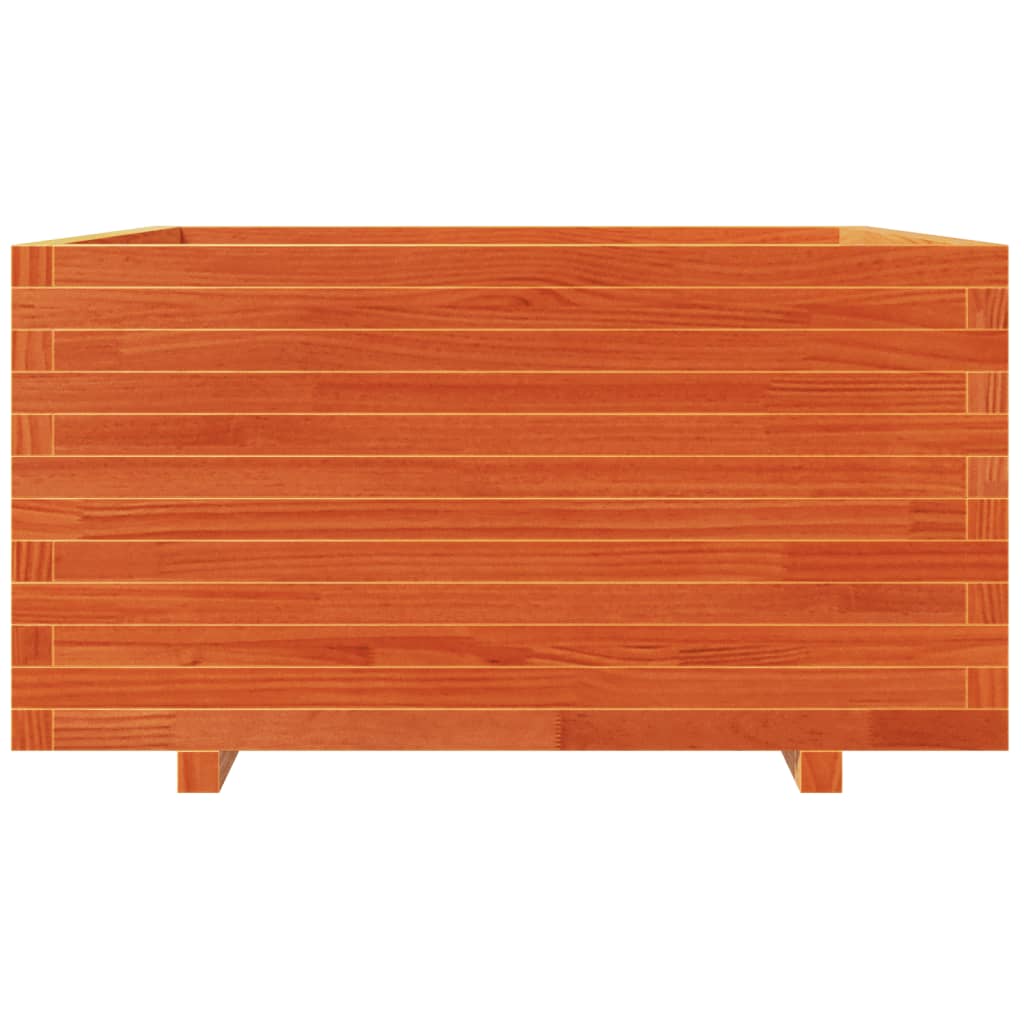 Plantenbak 90x90x49,5 cm massief grenenhout wasbruin