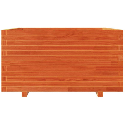 Plantenbak 90x90x49,5 cm massief grenenhout wasbruin